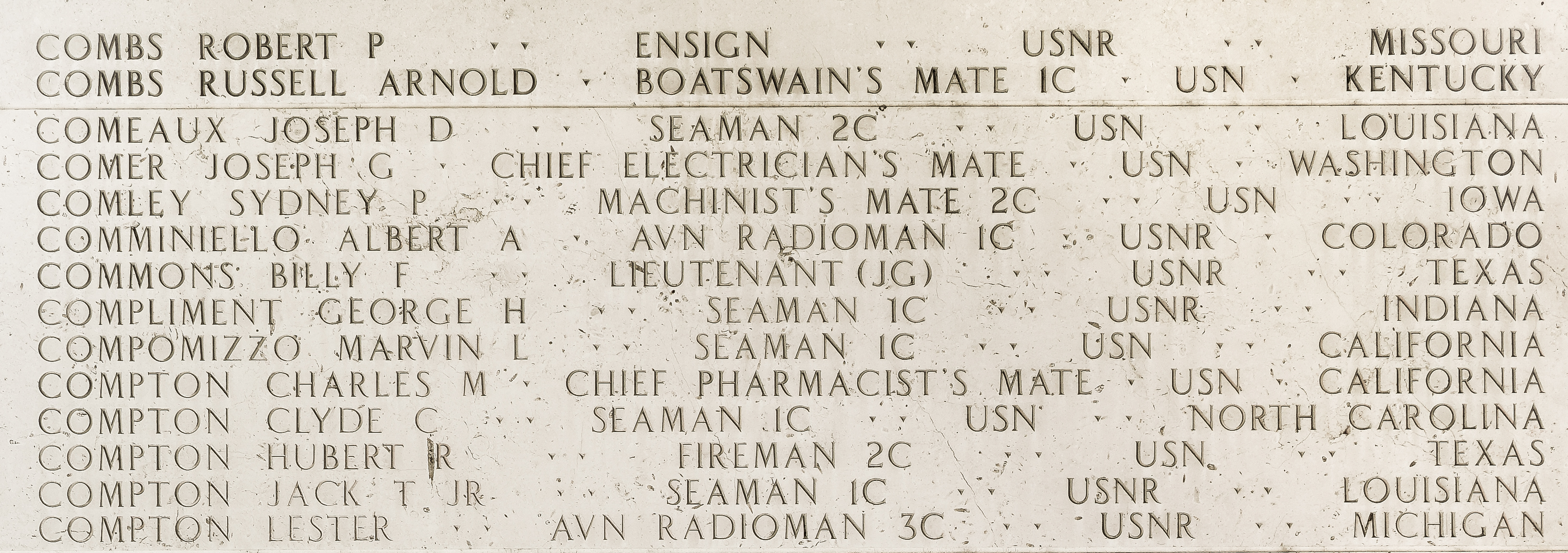Marvin L. Compomizzo, Seaman First Class